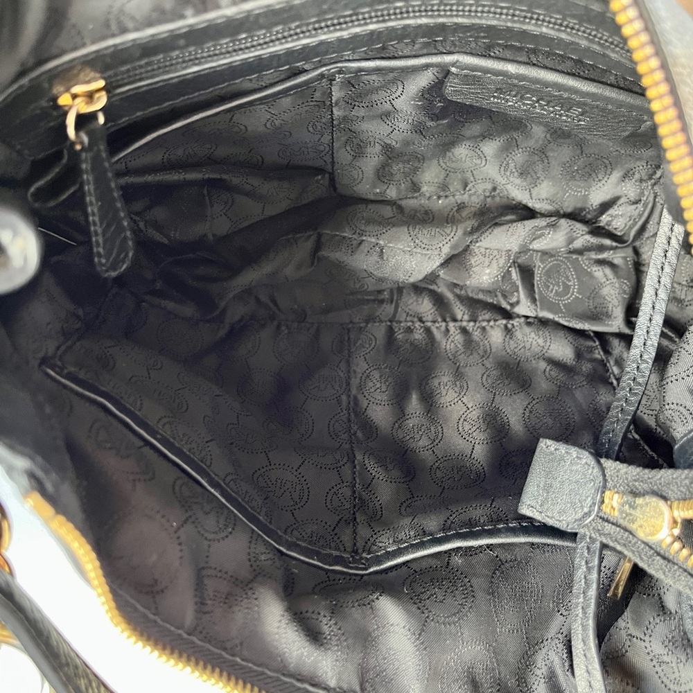 Michael Kors Black Leather Convertible Hobo Bag w/ Gold Hardware - Picture 14 of 16